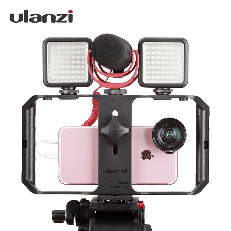 

Ulanzi Smartphone Video Rig Case Filmmaking Recording Vlogging Gear for iPhone X iPhone 7 Plus Android Videomaker
