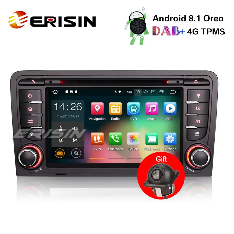 Erisin ES3847A 7 &quotAndroid 8 1 автомобильный стерео gps спутниковой навигации OBD DVR dab + DTV BT