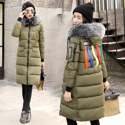 army green KMETRAM модная зимняя куртка женская мода съемный меховой воротник утепленная парка Женская куртка теплая Chaqueta Mujer HH348 - Цвет: army green