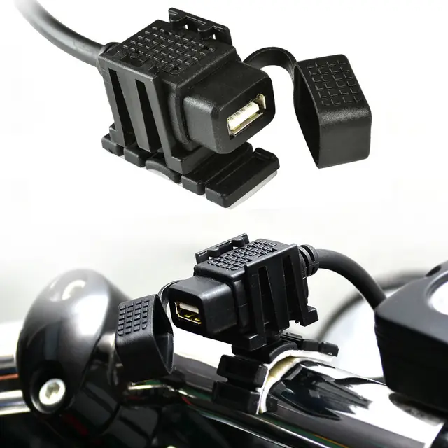 USB Port 12V Waterproof Motorbike Motorcycle Handlebar Charger Adapter