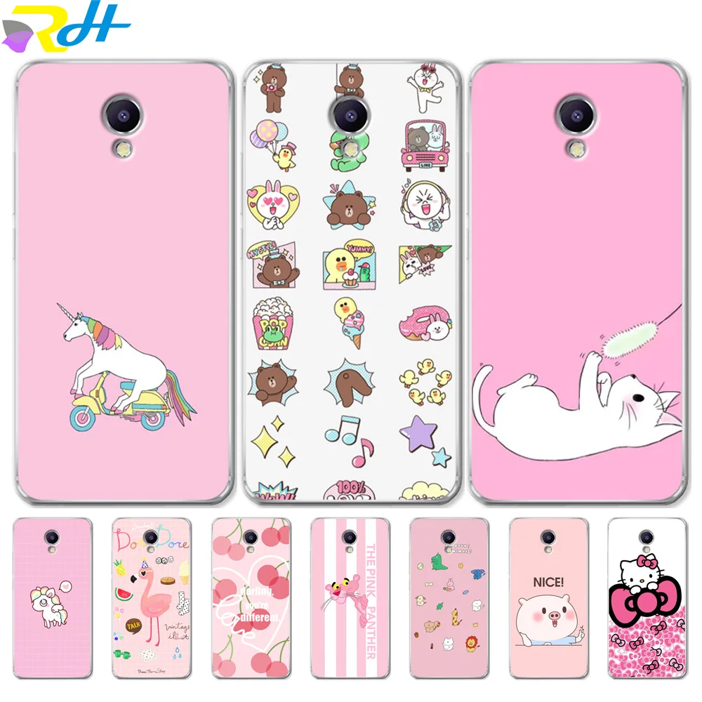 Чехол Etui для Meizu U10 U20 M5 Note M5C M3C Pro 6 M3S Max M5S M6 M3 модный розовый чехол с сердцем