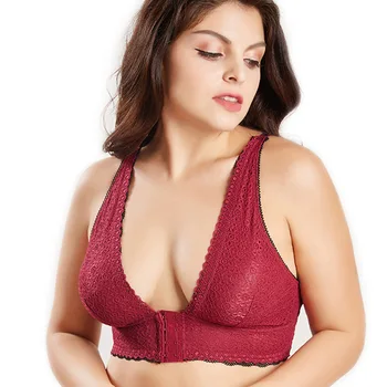 

Bras for Womens Lace Bralette Plus Size Deep V Sexy Lace Lingerie Wireless wear active Brassiere BH Top A B C D DD Cup