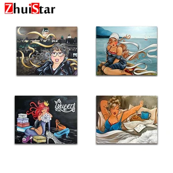 

Diamond painting 5D fat ladies combination 1 cross stitch DIY diamond painting landscape diamond rhinestone home decoration
