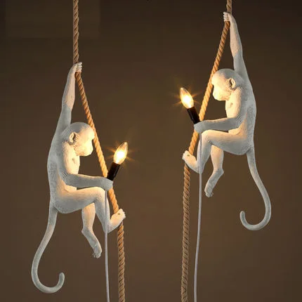 

Loft Pendant Lamp Creative Monkey Pendant Light Personality Bar Suspension luminaire Restaurant Cafe Art Deco Lighting