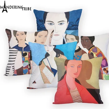 

Nordic Cushion Cover Colorful Rectangular for Sofa Customized Pillow Cover Character Pillows Almofadas Decorativa Designer