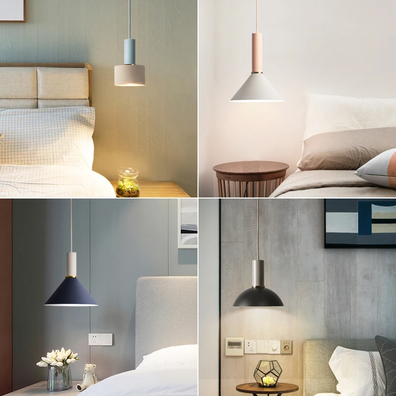  LukLoy Nordic Bedside Kitchen Island Pendant Light Modern Bedside Hanging Lamp LED Lighting Fixture - 32999544508