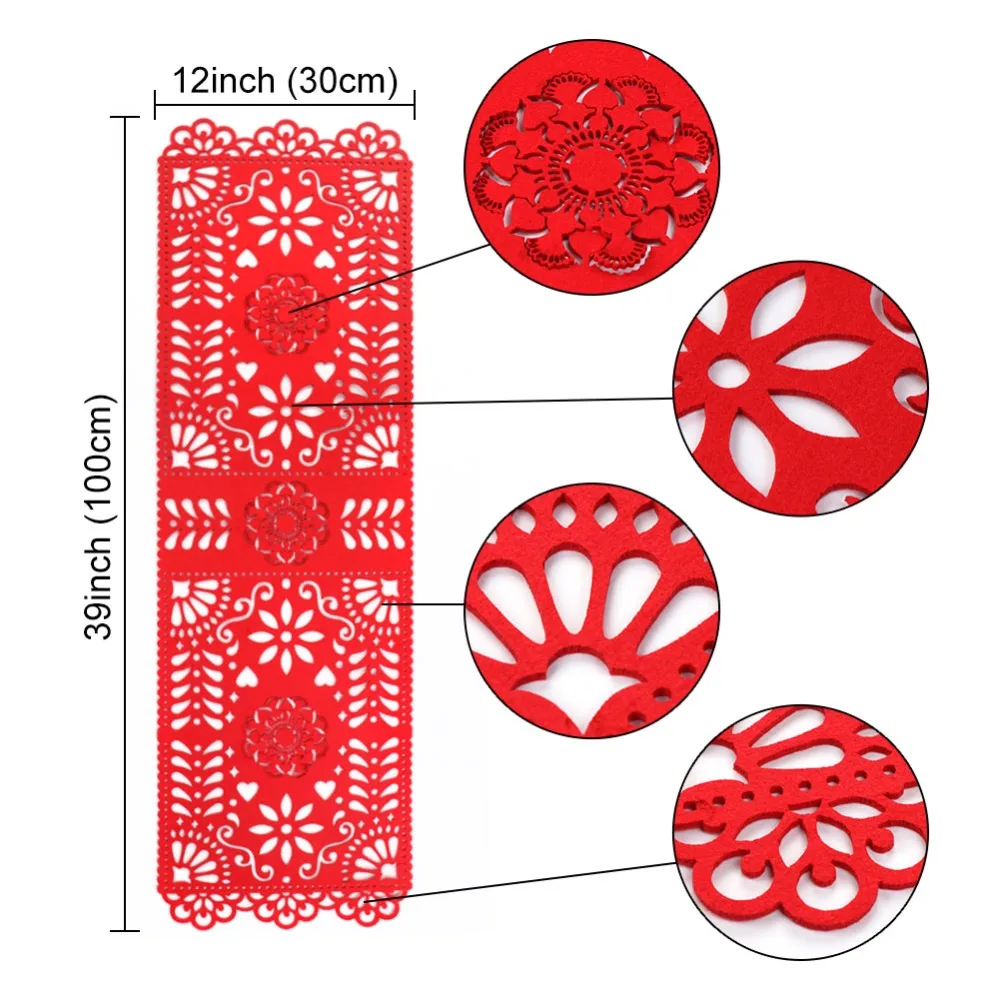 Теплая войлочная настольная дорожка с выемкой, настольная дорожка с макраме для свадебных украшений, 30 см* 100 см, домашний текстиль