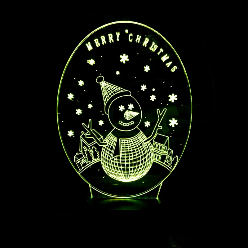 Snowman 3D Illusion Light Christmas LED USB Table Desk Lamp Night Awesome Xmas Gift Home Bedroom Decoration | Лампы и освещение