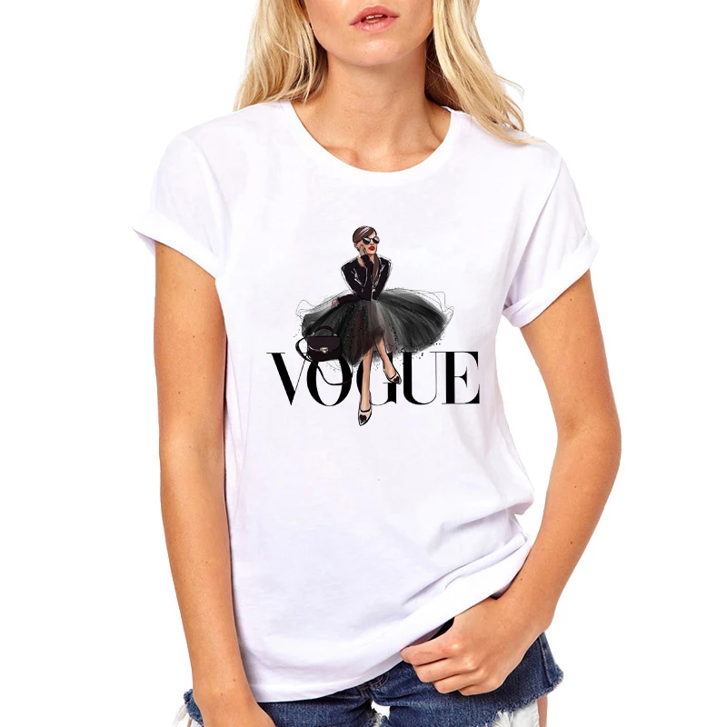 TEEHUB Новая модная женская футболка Парижа Vogue Beauty винтажный принт o образный вырез