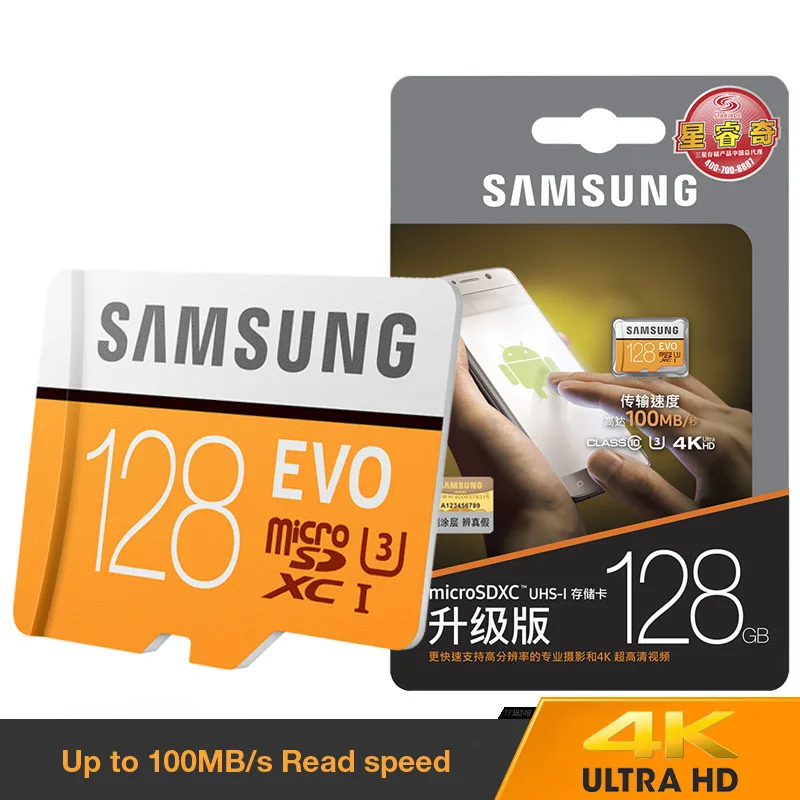 Карта Microsd SAMSUNG (256G 128 Гб 64 до 95 МБ/с. U3 Class10 32 U1 microSDXC/SDHC карты памяти EVO Plus Micro SD карта TF