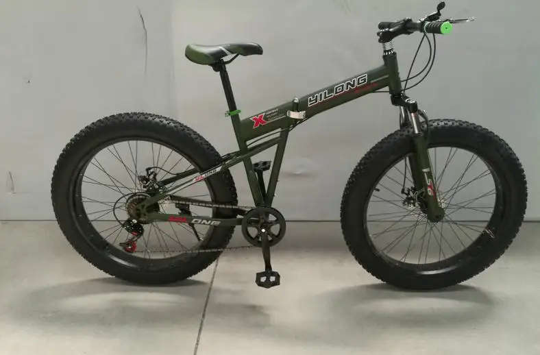 Flash Deal KALOSSE   Folding   snow   mountain bike  21/24/27 speed   Fat bicycle ,  26*4.0 inch  beach mountain bicycle 3