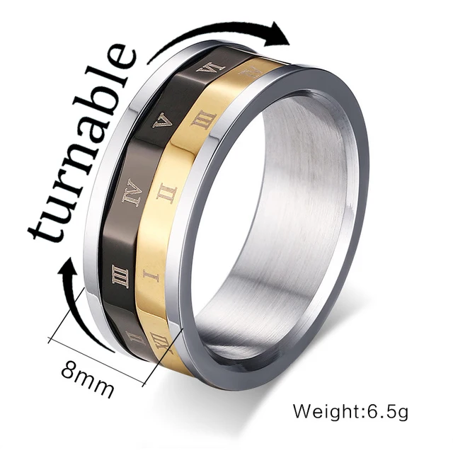 Rome Stainless Steel Finger Rings Men Digital Rotating Ring Retro Jewelry For Wedding Vintage In Bands From Accessories On Rome Stainless Steel Finger Rings Men Digital Rotating Ring Retro Jewelry For Wedding Vintage