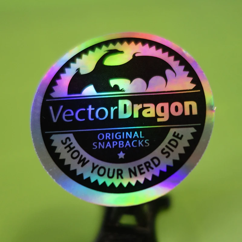 CustomSilverHologramStickerHatLabelForSnapbackCapWithYourOwn