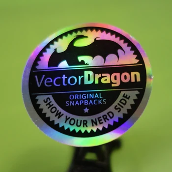 

custom silver hologram sticker hat label for snapback cap with your own logo design