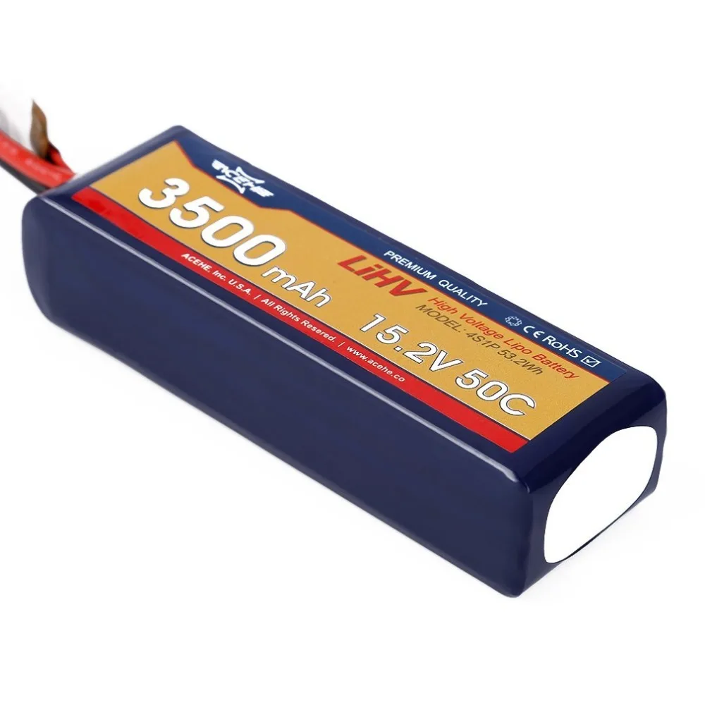 1 шт. ACEHE 15,2 V 3500 мА/ч, 50C 4S1P 53.2Wh с XT60 Plug высокое Напряжение Lipo Батарея