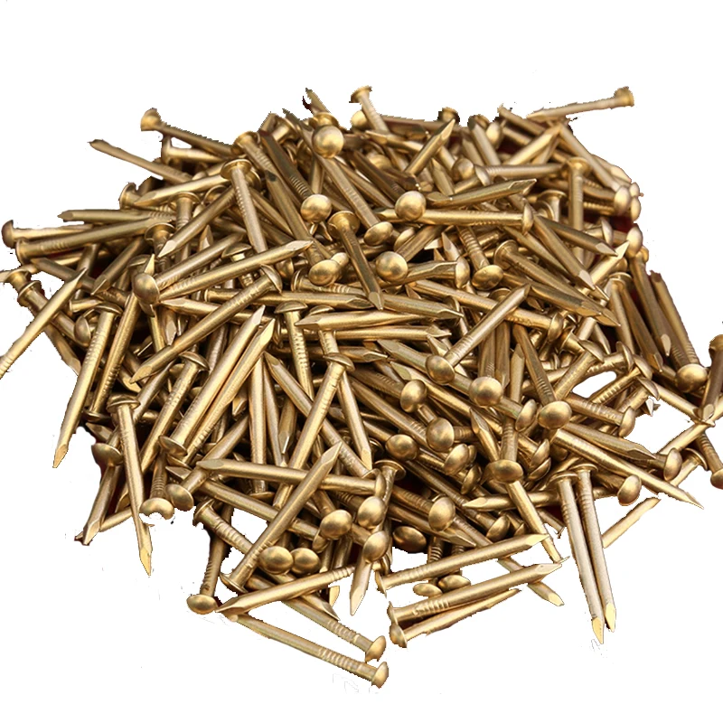 250g 3*10/15/20/25/30/35mm Round Head Brass Nails For Furniture
