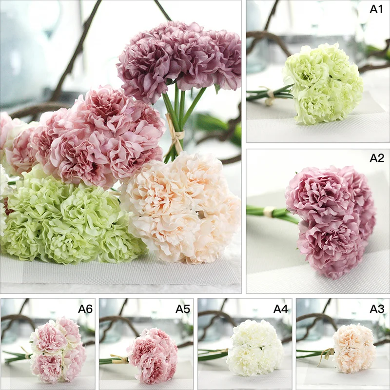 

Simulation Peony Fake Flowers Wedding Artificial Hydrangea Skil Home Wedding Party Birthday Floral Decor 1 Bouquet 5 Head