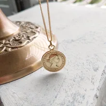 Silver Coin six pence Necklace Retro Pendant Choker For Women coin necklace Silver 925 necklace with coins coin wallet charming coin triangle pendant necklace for women