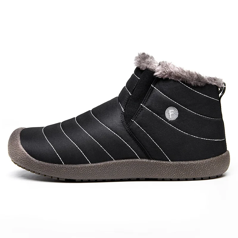 

Winter Men's Boots Warm Ankles Snow Boots Platform Mother Shoes Men's Slip-on Flat Shoes Large Size Waterproof Couple Shoes
