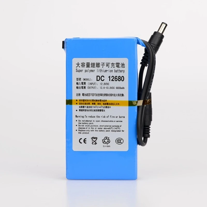 DC 12680 высокое Ёмкость 12V 6800 мА/ч, супер Перезаряжаемые переключатель литий-ионный Батарея пакет для фотоаппаратов и видеокамер