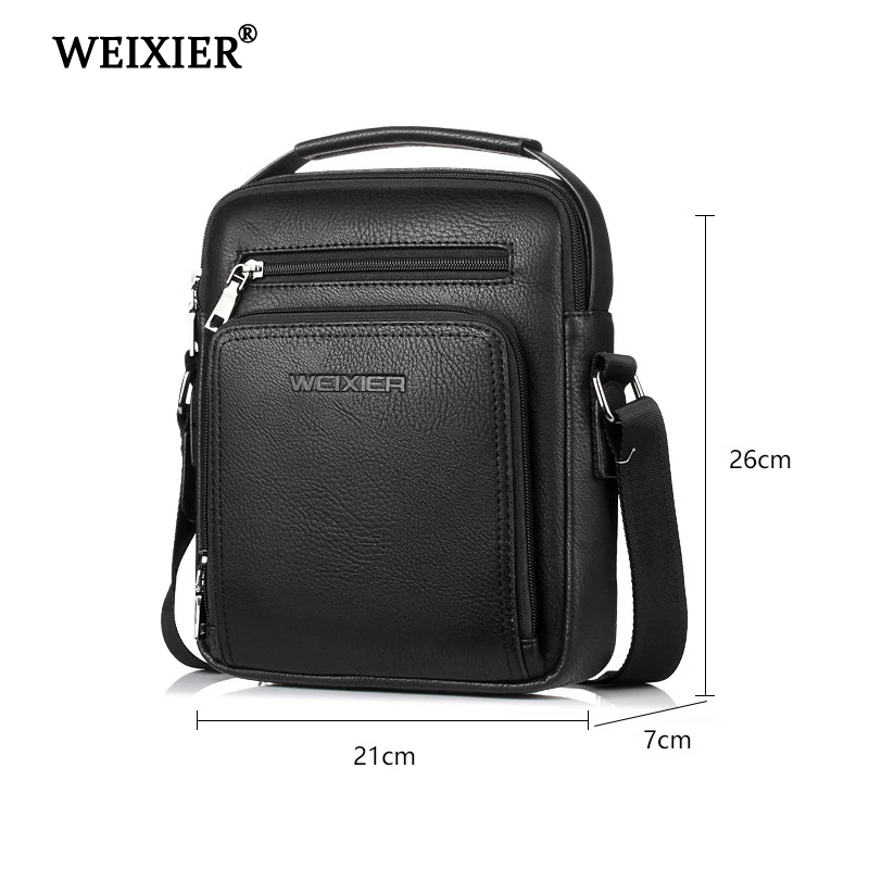 Goedkoop WEIXIER 2019 Nieuwe Mode PU Leer Mannen Designer Hoge Kwaliteit Schoudertas Toevallige Rits Kantoor Messenger Bags