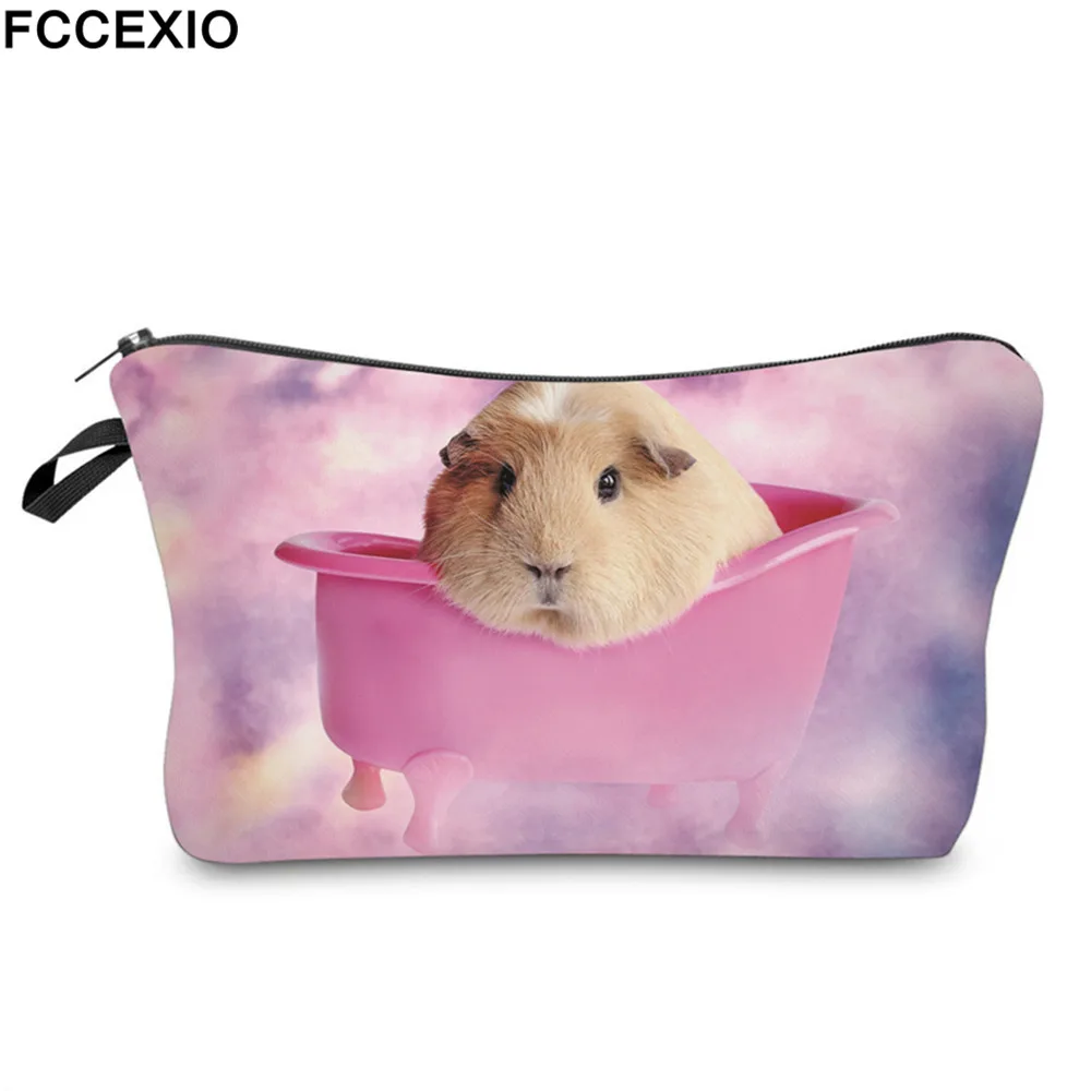 

FCCEXIO 3D Print A hamster Cosmetic Bag Multicolor Pattern Cute Cosmetics Pouchs For Travel Ladies Pouch Women Makeup Bags 17