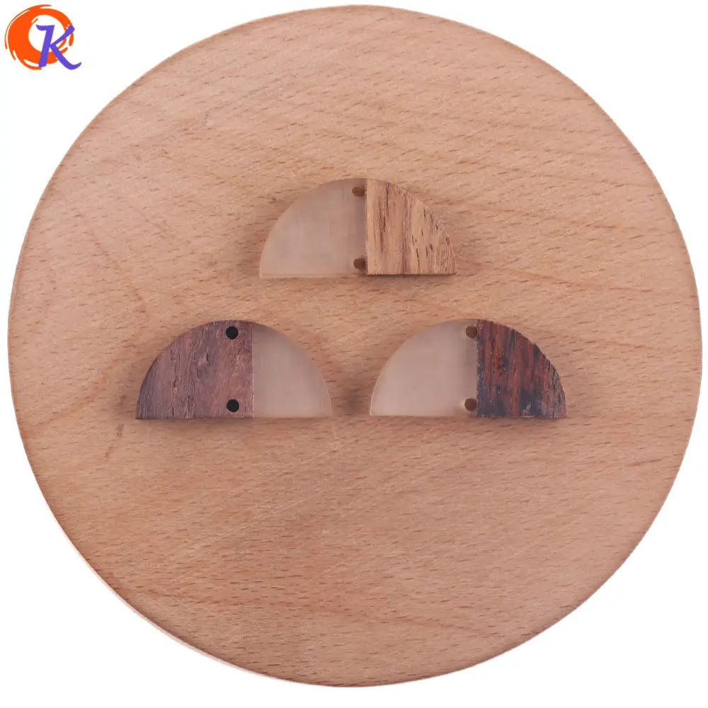 

Cordial Design 50Pcs 14*28MM Jewelry Accessories/Earring Making/Natural Wood & Resin/Semicircle Shape/Hand Made/Earring Findings