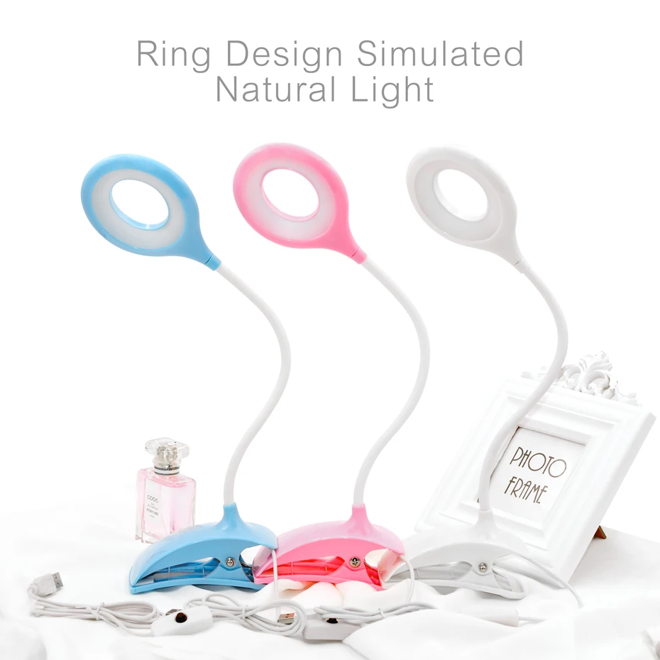 

SOLOLANDOR 16 Pcs Led Desk lamp USB Touch Table Lamp with Clip Bed Reading Book Night Light LED Desk lamp Table Eye Protection