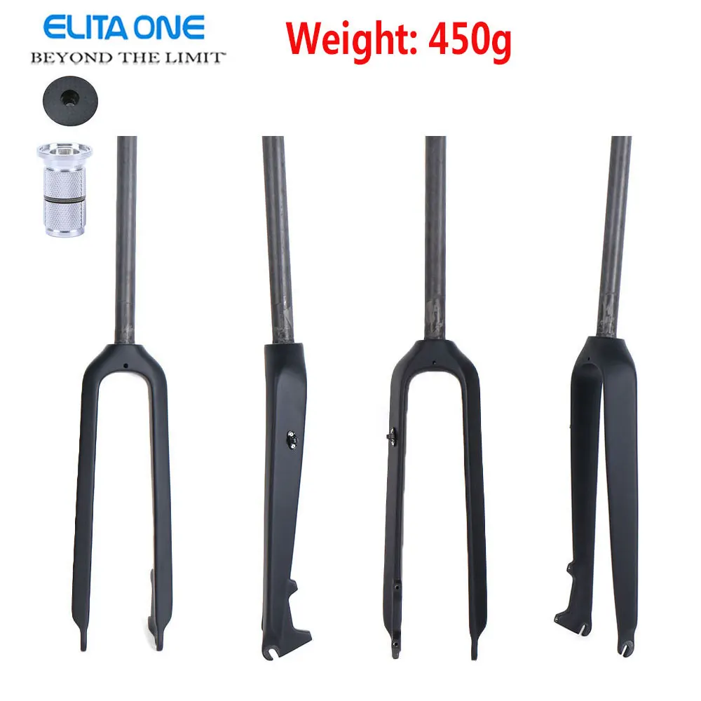 

ELITA ONE MTB carbon fibre fork hard front fork disc brake Mountain Bikes fork 26er 29er parts light 450g UD matte black