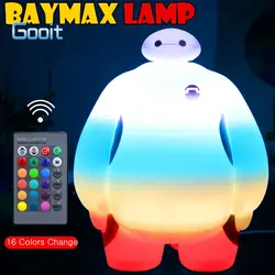 16 Цвета изменение Новинка Baymax мультфильм СВЕТОДИОДНЫЙ Ночник детская комната детская кровать лампы спальный ночника украшения настольная