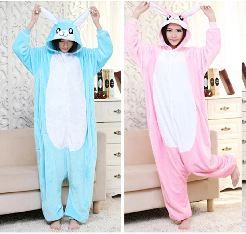 Super Natural Adult and child Winter Warm Cartoon Animal Pink Blue ...