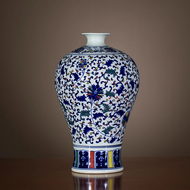 Jingdezhen Ceramics Imitation Of Qianlong Handpainted Blue And White Flower Vase New Chinese Living Room Decorative Ceramic Vase Vases Aliexpress
