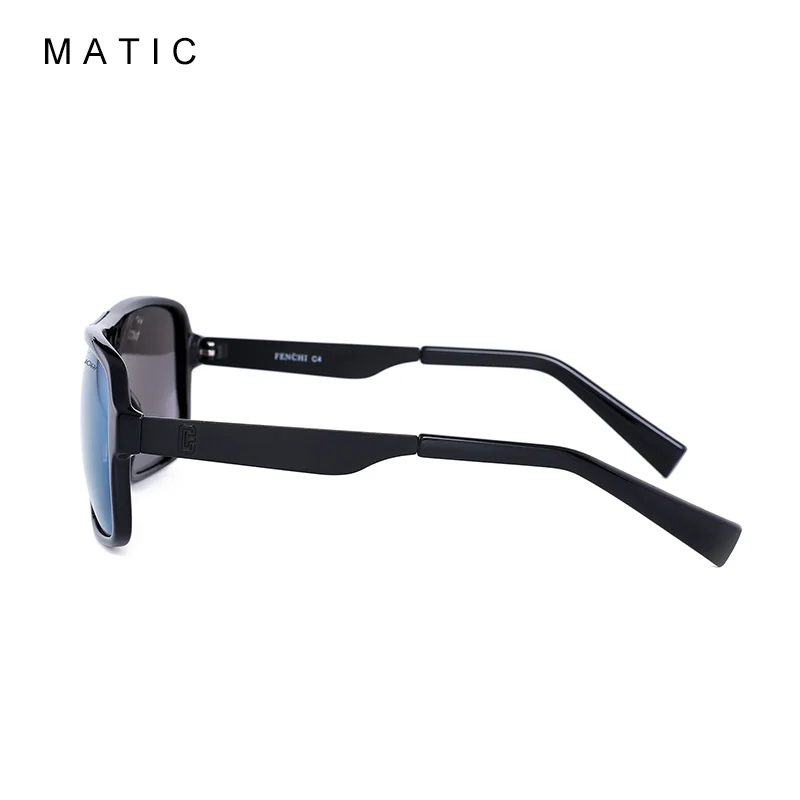 MATIC HighD Quality Polarized Sun Glasses For Men's Blue Lenses Matte Black Square Sunglasses Man Driver's Vintage Retro Eyewear