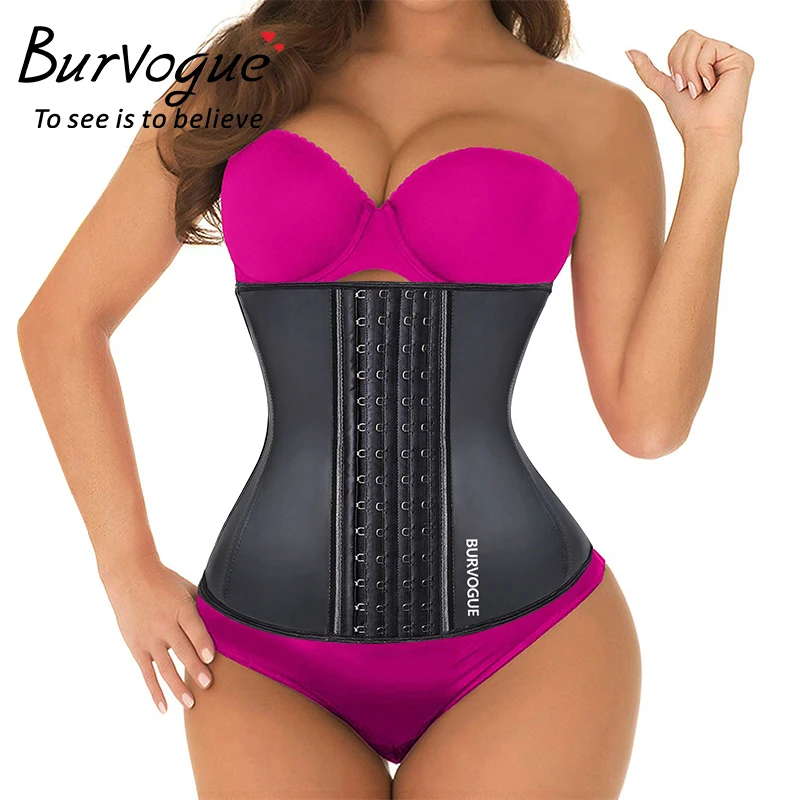 Burvogue femmes Corset taille formateur Latex Corset taille contrôle Corset et Bustier acier os sous le buste minceur Shaper Corselet