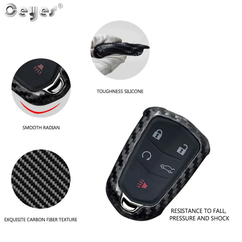 Car carbon fiber key cover for CADILLAC  (2)