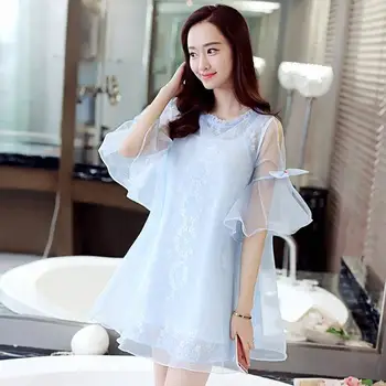 

2019 New Summer Pregnant Women Embroidery Organza Dresses Maternity Dresses For Photo Shoot Pregnancy Clothes Dress Vestido L229