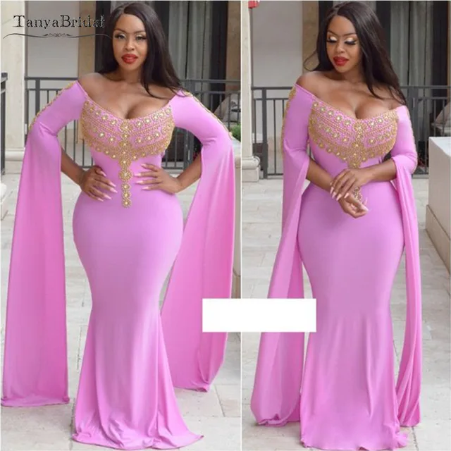 Light Purple Gold beaded prom dresses Jewel neckline African Black ...