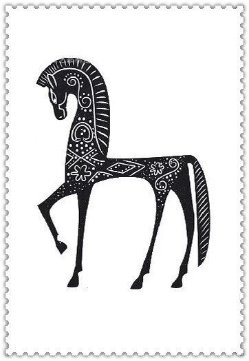 Стилизованный рисунок коня