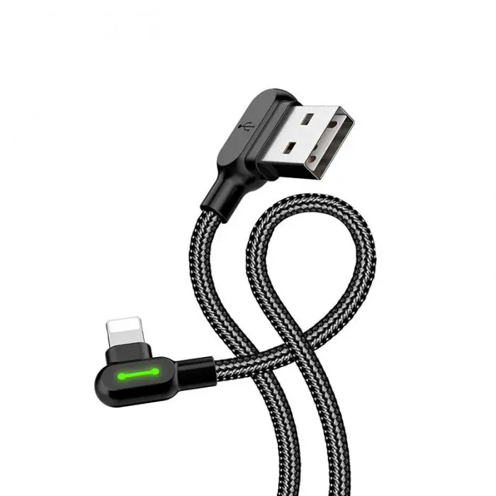 USB 3,1 Быстрый зарядный кабель под прямым углом 90 градусов кабель для синхронизации данных со светом ND998