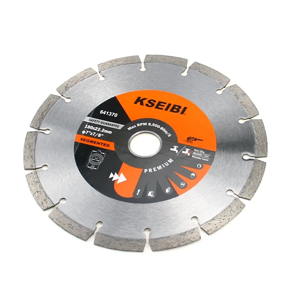 KSEIBI 641370 Премиум 7 дюймов Сухой Влажной Резки Сегментированный алмазный пильный диск с 7/8 дюймов Арбор для бетона, камня, кирпичной кладки
