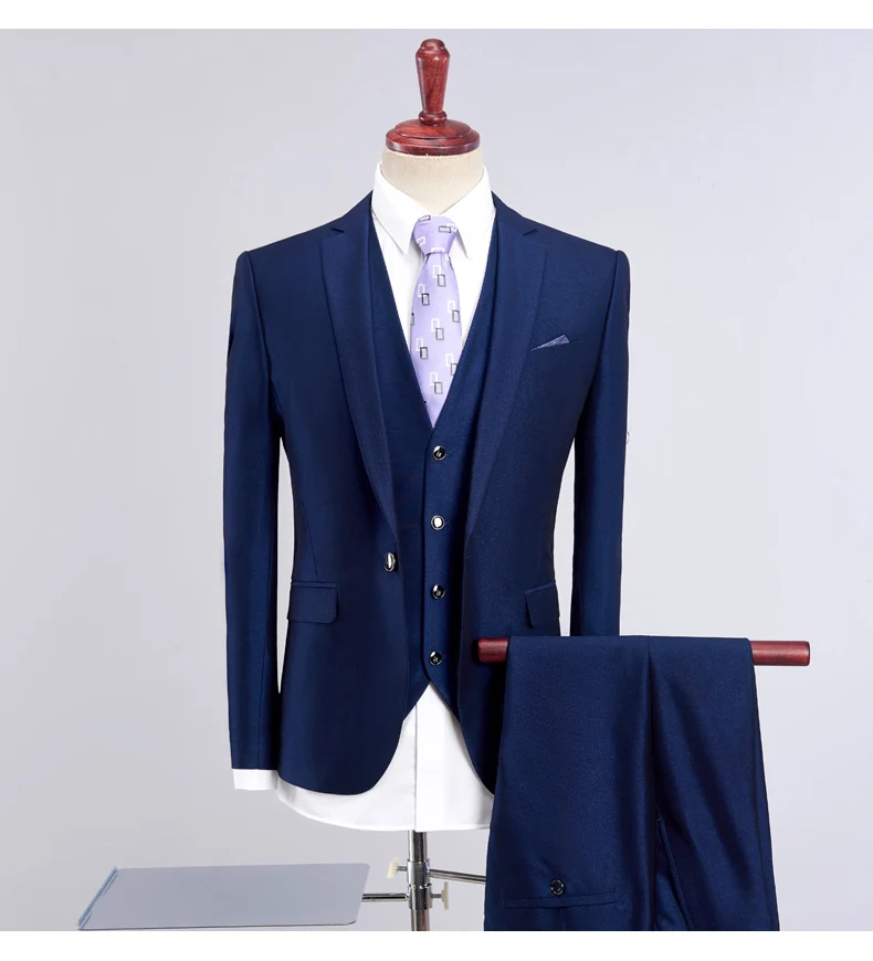 2018 новый стиль куртка Мужская модная повседневная одной кнопки костюмы мужские Slim Fit Бизнес Свадебный костюм мужские классические костюмы