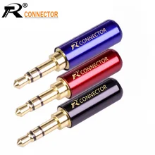 10 шт./лот, 3 полюса, стерео разъем 3,5 мм, медная трубка, позолоченный 3,5 мм мини-джек, стерео штекер, адаптер для наушников