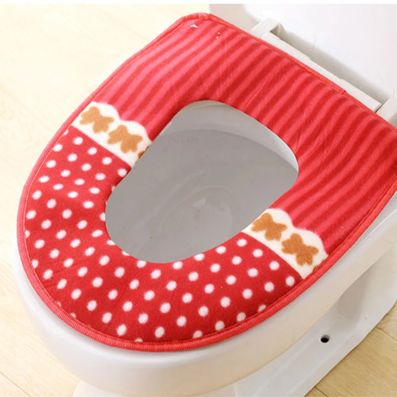 1PC Winter Thicken Toilet Seat Warmer Coral Fleece Carpet Toilet Seat
