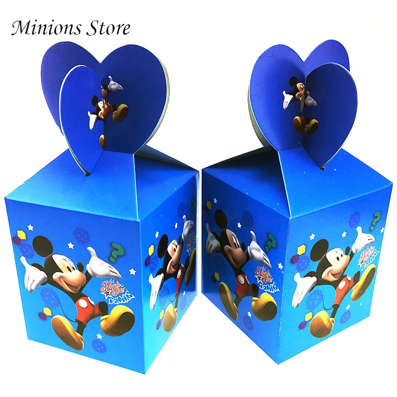 Mickey 6 шт./лот, милая футбольная коробка для конфет, для украшения дня рождения, Детские сувениры, футбольные вечерние подарочные бумажные пакеты - Цвет: Mickey