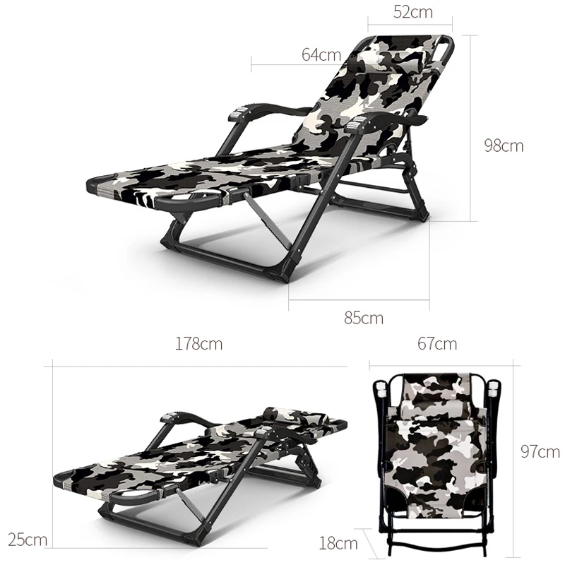 Складывающееся откидное кресло для отдыха на открытом воздухе, кемпинг, кровать, шезлонг, стул для сада, Пляжное Кресло для сидения/лежа, рыбалка, шезлонг, хлопковая подушка