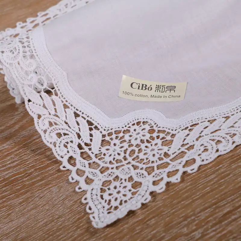 Lace handkerchiefs wedding Clearance