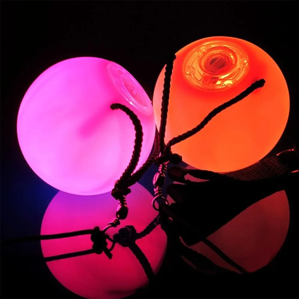 Продажи 6X 10X живота танцевальные балы светодиодный RGB POI Мячи Танцы уровень ручной