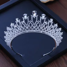 Барокко Роскошный Серебряный свадебный венец со стразами королева диадема невесты повязка в виде короны свадебные аксессуары свадебная диадема украшения для волос