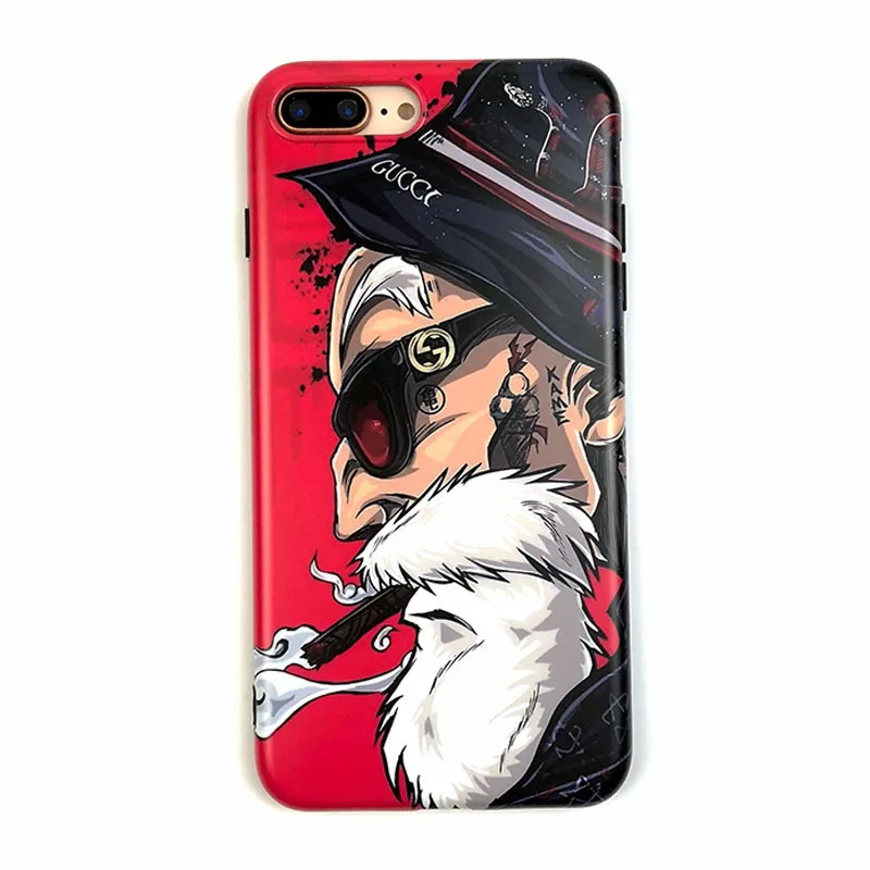 Матовый мультяшный чехол для телефона для iPhone XS чехол для MAX XR Dragon Ball Master Roshi Goku мягкий чехол для iPhone XS XR 7 8 6S Plus - Цвет: Master Roshi