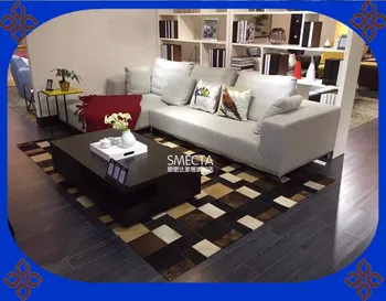 

2018 free shipping via DHL 100% natural genuine cow leather carpet with rubber backing